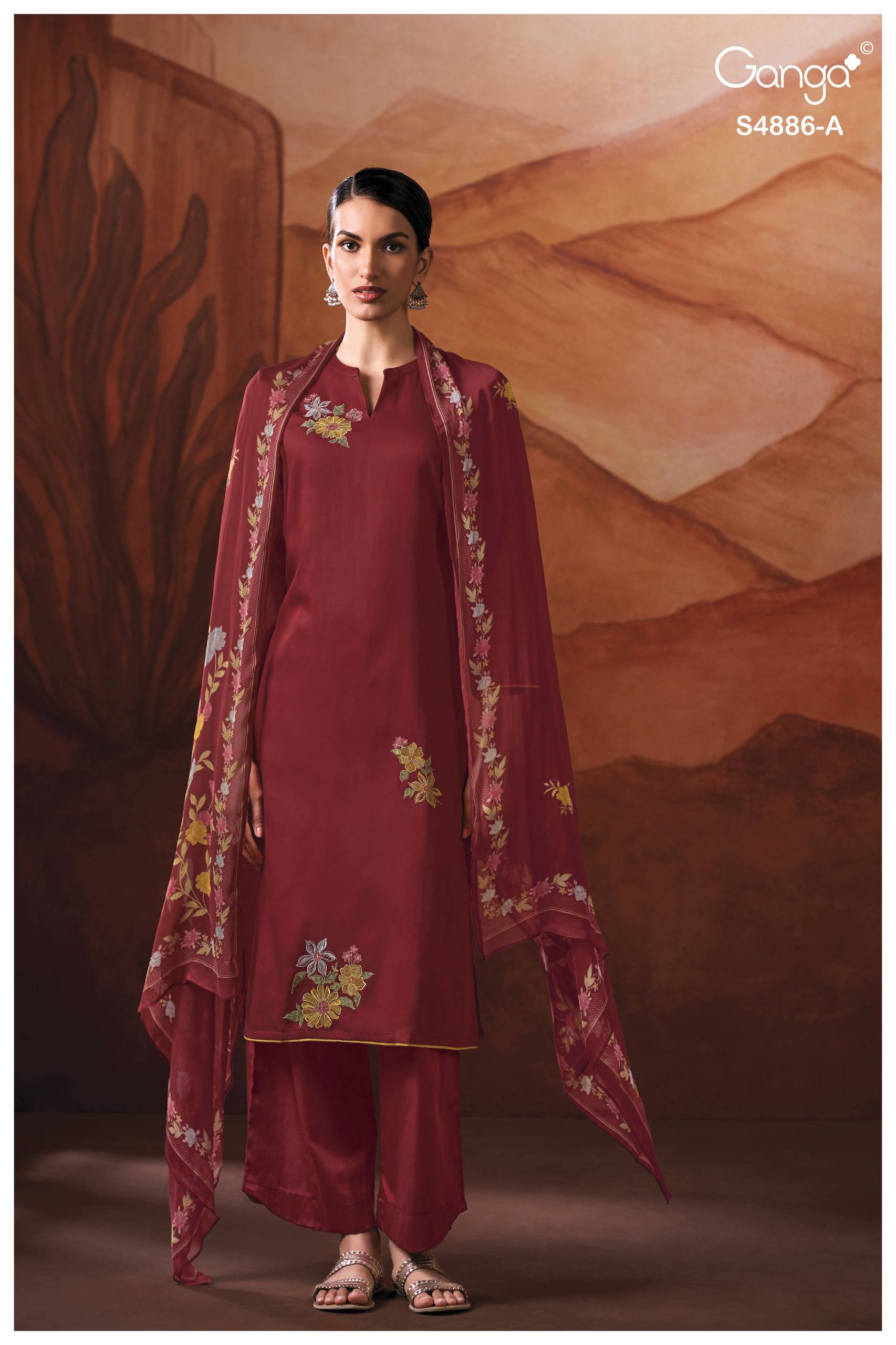 JELYIS 4886 SERIES BY GANGA FASHION Beautiful Colourful COTTON SATIN Dresses At Wholesale Price